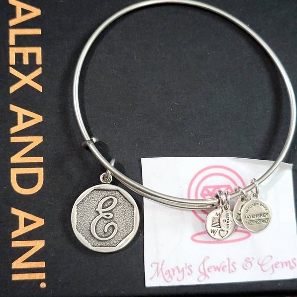 Alex and Ani letter E initial charm bracelet - Picture 1 of 3